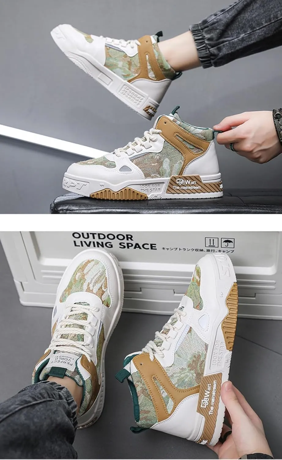 𝐌𝐞𝐧'𝐬 𝐒𝐤𝐚𝐭𝐞𝐛𝐨𝐚𝐫𝐝 High-Top 𝐒𝐡𝐨𝐞𝐬 𝐰𝐢𝐭𝐡 𝐀𝐧𝐭𝐢-𝐒𝐥𝐢𝐩 𝐓𝐞𝐜𝐡𝐧𝐨𝐥𝐨𝐠𝐲 - Comfortable and Canvas for Street Style and Skateboarding - Fashion Trendy Design