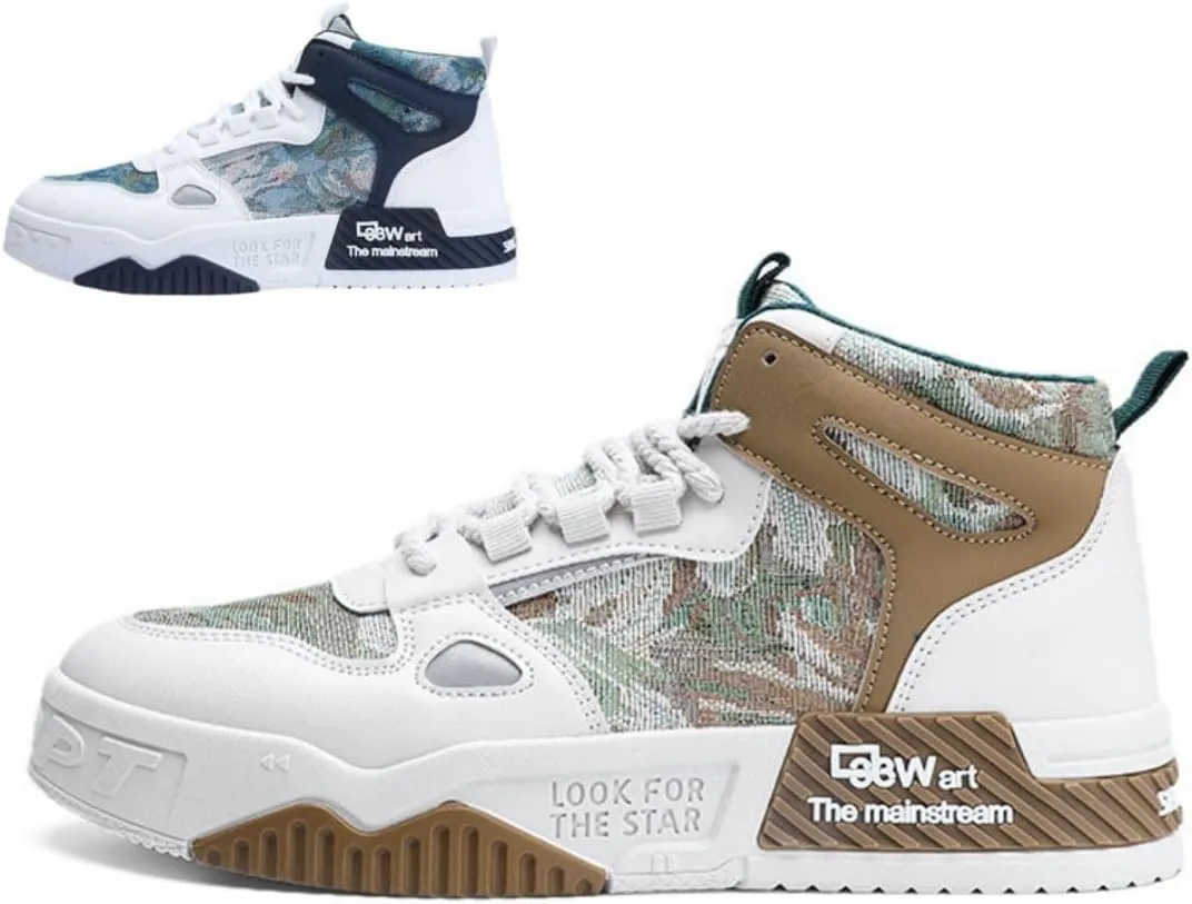 𝐌𝐞𝐧'𝐬 𝐒𝐤𝐚𝐭𝐞𝐛𝐨𝐚𝐫𝐝 High-Top 𝐒𝐡𝐨𝐞𝐬 𝐰𝐢𝐭𝐡 𝐀𝐧𝐭𝐢-𝐒𝐥𝐢𝐩 𝐓𝐞𝐜𝐡𝐧𝐨𝐥𝐨𝐠𝐲 - Comfortable and Canvas for Street Style and Skateboarding - Fashion Trendy Design