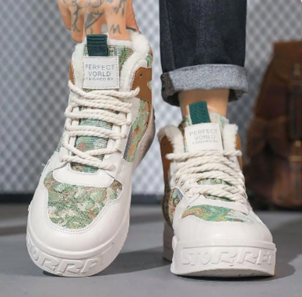 𝐌𝐞𝐧'𝐬 𝐒𝐤𝐚𝐭𝐞𝐛𝐨𝐚𝐫𝐝 High-Top 𝐒𝐡𝐨𝐞𝐬 𝐰𝐢𝐭𝐡 𝐀𝐧𝐭𝐢-𝐒𝐥𝐢𝐩 𝐓𝐞𝐜𝐡𝐧𝐨𝐥𝐨𝐠𝐲 - Comfortable and Canvas for Street Style and Skateboarding - Fashion Trendy Design