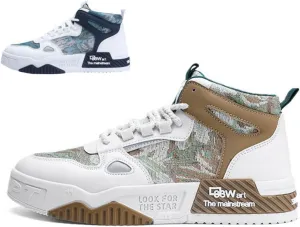 𝐌𝐞𝐧'𝐬 𝐒𝐤𝐚𝐭𝐞𝐛𝐨𝐚𝐫𝐝 High-Top 𝐒𝐡𝐨𝐞𝐬 𝐰𝐢𝐭𝐡 𝐀𝐧𝐭𝐢-𝐒𝐥𝐢𝐩 𝐓𝐞𝐜𝐡𝐧𝐨𝐥𝐨𝐠𝐲 - Comfortable and Canvas for Street Style and Skateboarding - Fashion Trendy Design