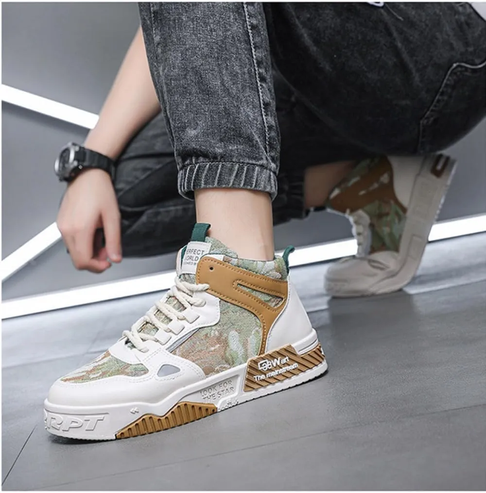 𝐌𝐞𝐧'𝐬 𝐒𝐤𝐚𝐭𝐞𝐛𝐨𝐚𝐫𝐝 High-Top 𝐒𝐡𝐨𝐞𝐬 𝐰𝐢𝐭𝐡 𝐀𝐧𝐭𝐢-𝐒𝐥𝐢𝐩 𝐓𝐞𝐜𝐡𝐧𝐨𝐥𝐨𝐠𝐲 - Comfortable and Canvas for Street Style and Skateboarding - Fashion Trendy Design