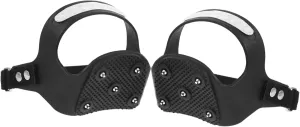 1 Pairs 5 Cleats Shoes Grips 5 Teeth Hike Spikes Hiking Safety Ice Shoes Grippers Crampons Spiked Winter Traction Tooth Snow Boot Run Protector Climb Anti Slip Mountain Studs Black