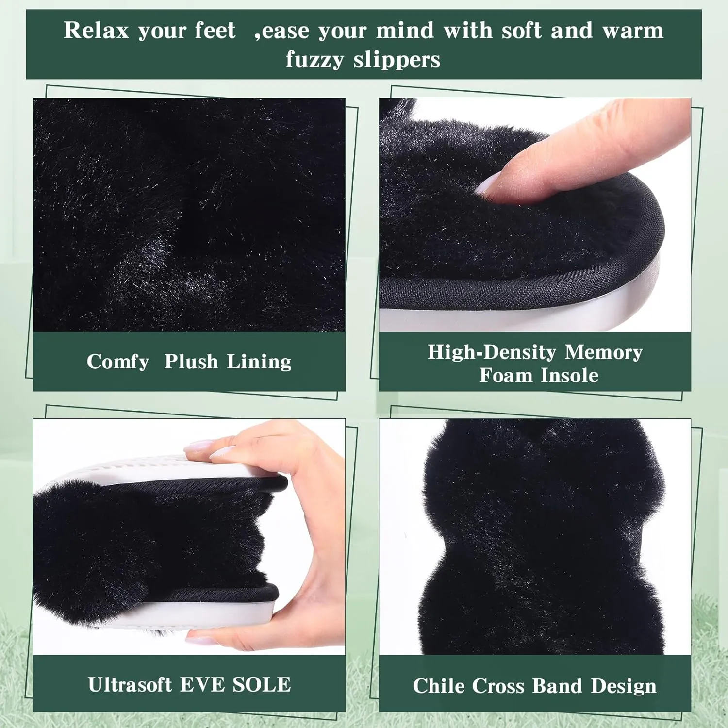 12 Pairs Women's Fuzzy Slippers Cross Band Open Toe Bridesmaid Fluffy Comfy House Slippers for Indoor Outdoor Wedding