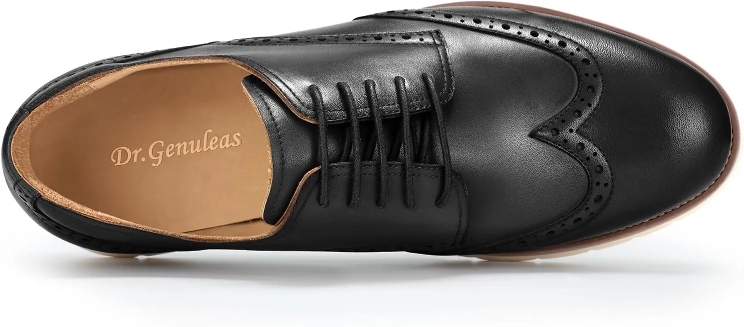2025 Premium Top Layer Cowhide Genuine Leather, More Classy Comfortable Breathable Durable, All Seazons Classic Brogue Casual Dress Shoes for Men Reminder: Plz Check Size Chart