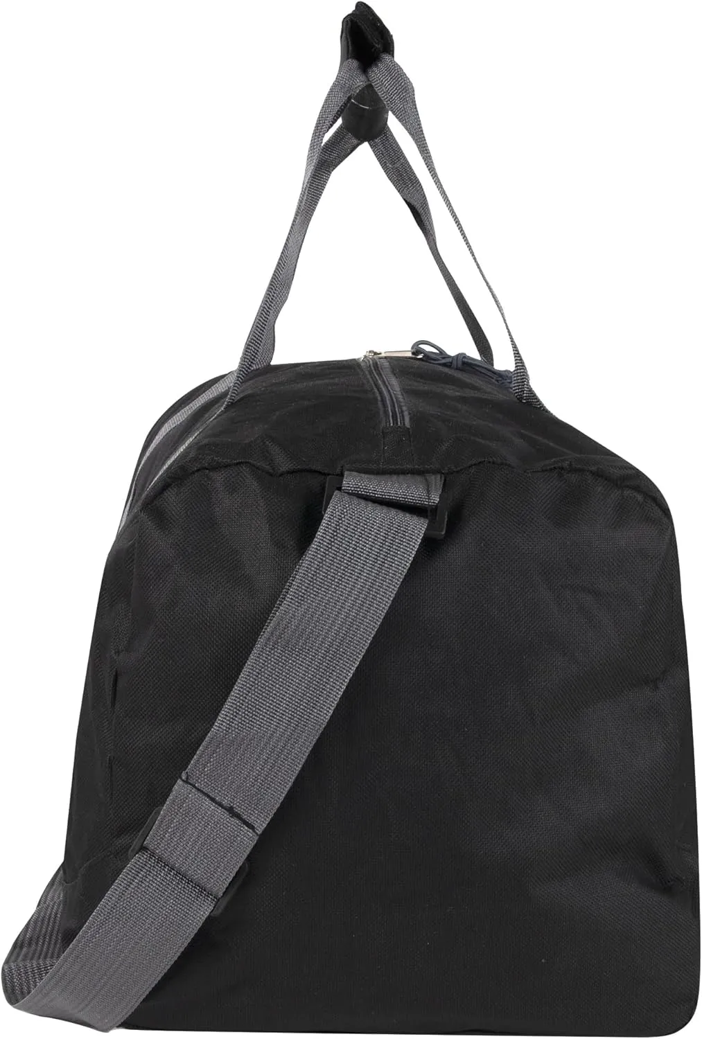 24 Pack Bulk Duffle Bags Wholesale by the Case for Homeless, Sports Teams, and Duffle Bags for Foster Kids (All Black Pack)