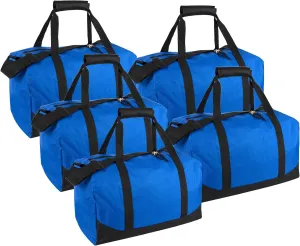24 Pack Bulk Duffle Bags Wholesale by the Case for Homeless, Sports Teams, and Duffle Bags for Foster Kids (All Blue Pack)