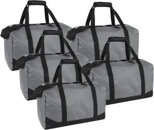 24 Pack Bulk Duffle Bags Wholesale by the Case for Homeless, Sports Teams, and Duffle Bags for Foster Kids (All Grey Pack)