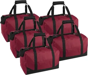 24 Pack Bulk Duffle Bags Wholesale by the Case for Homeless, Sports Teams, and Duffle Bags for Foster Kids (All Red Pack)