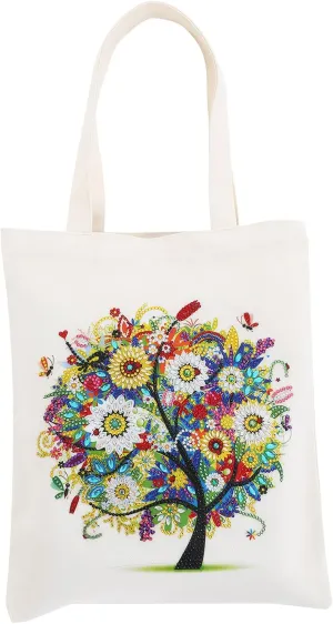 5D Art Craft Diamond Painting Shopping Canvas Tote Bag Handwork Organize Handbag Gift for Women Mom Daughter