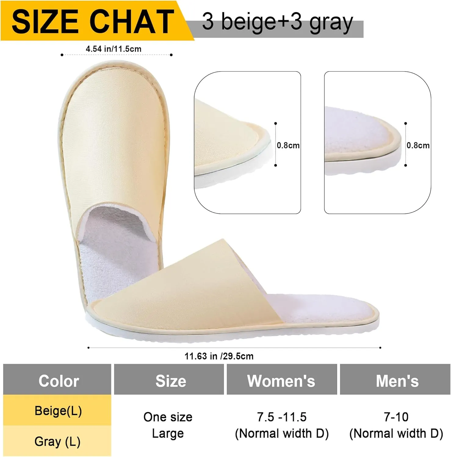 6-8 Pairs Disposable Slippers, Non Slip Slippers for Guests, Washable & Reusable, Soft and Breathable Crystal Twill Fabric, Unisex, Suitable for house, Hotel, Travel, Parties, Spa, Wedding