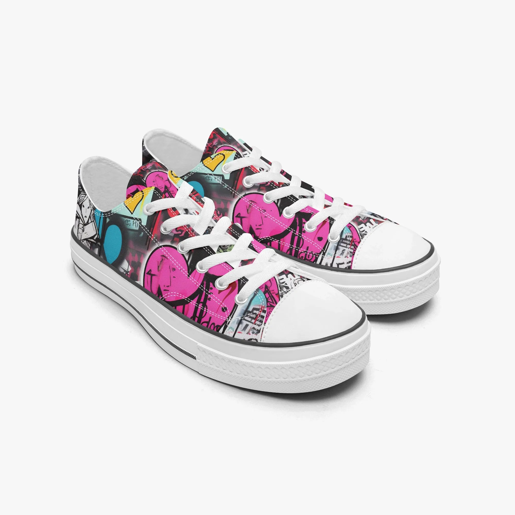 627. Low Canvas Shoes-White sole