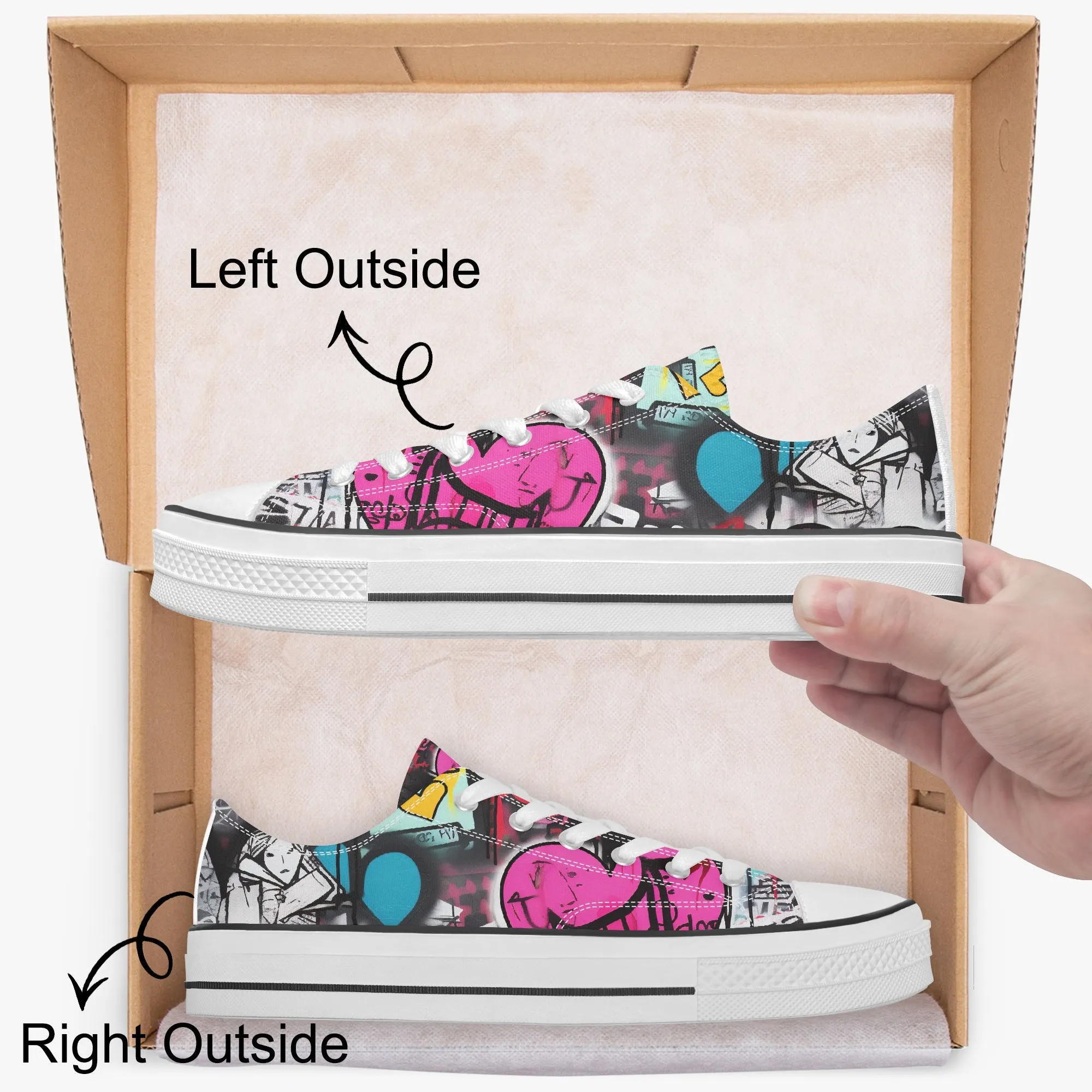 627. Low Canvas Shoes-White sole