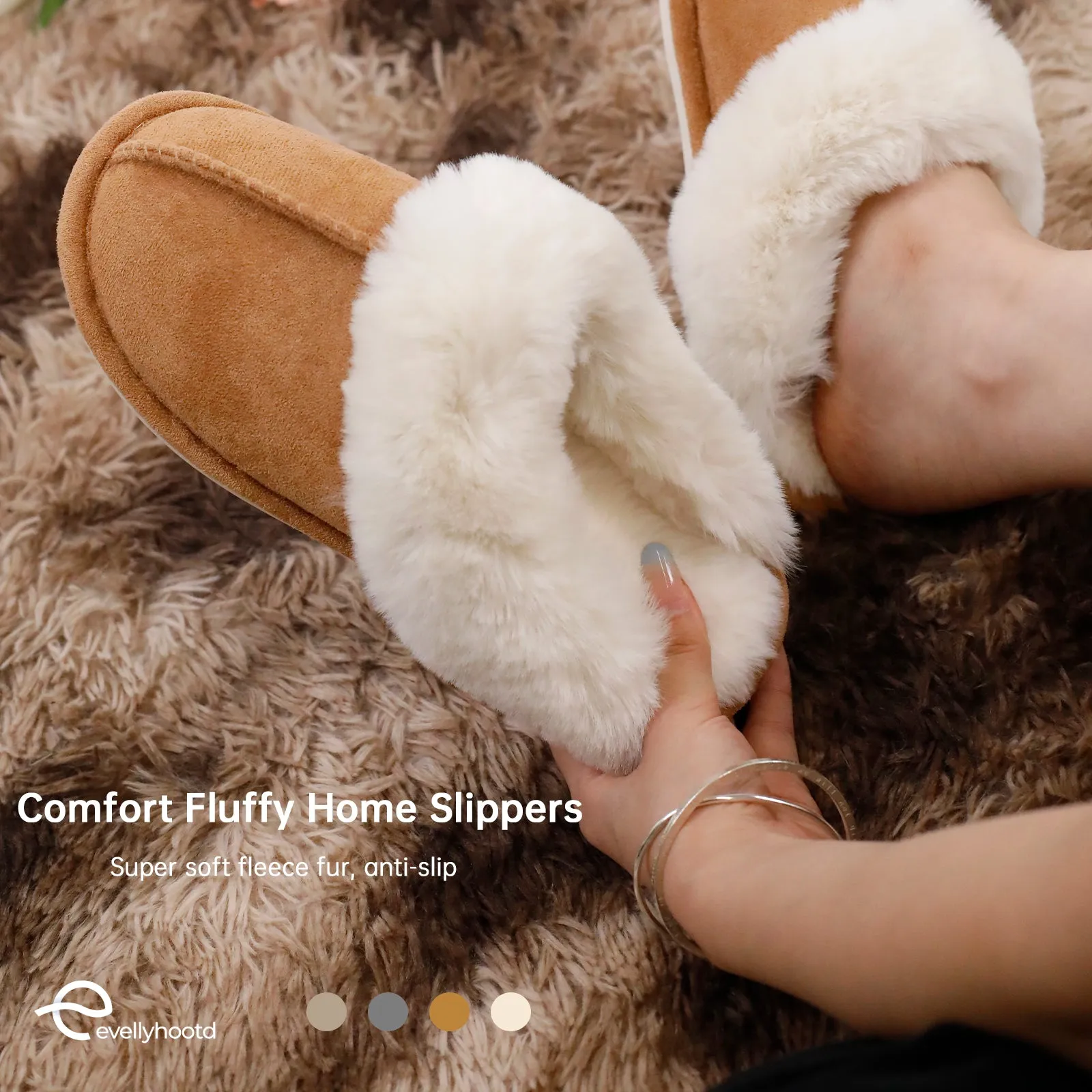8666 Comfort Fluffy Home Slippers