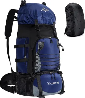90L Hiking Backpack, Waterproof Camping Bag with Rain Cover, Lightweight Backpacking Back Pack