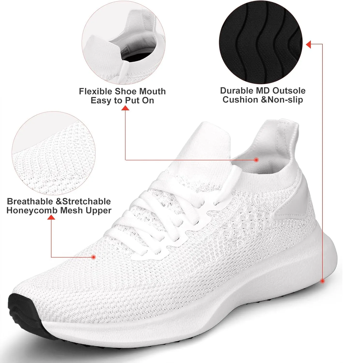 Abboos Running Shoes Womens Non Slip Gym Workout Shoes Lightweight Breathable Tennis Shoes Mesh Walking Sneakers