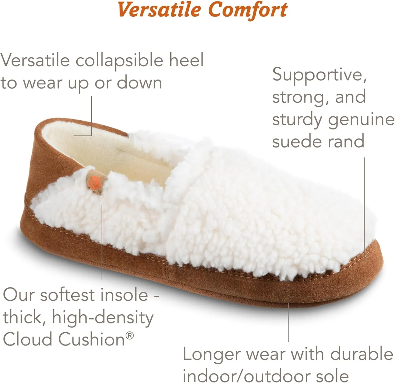 Acorn Women’s Moc Slippers with Comfortable Cloud-Like Feel, Soft and Cozy Uppers and Non-Slip Sole