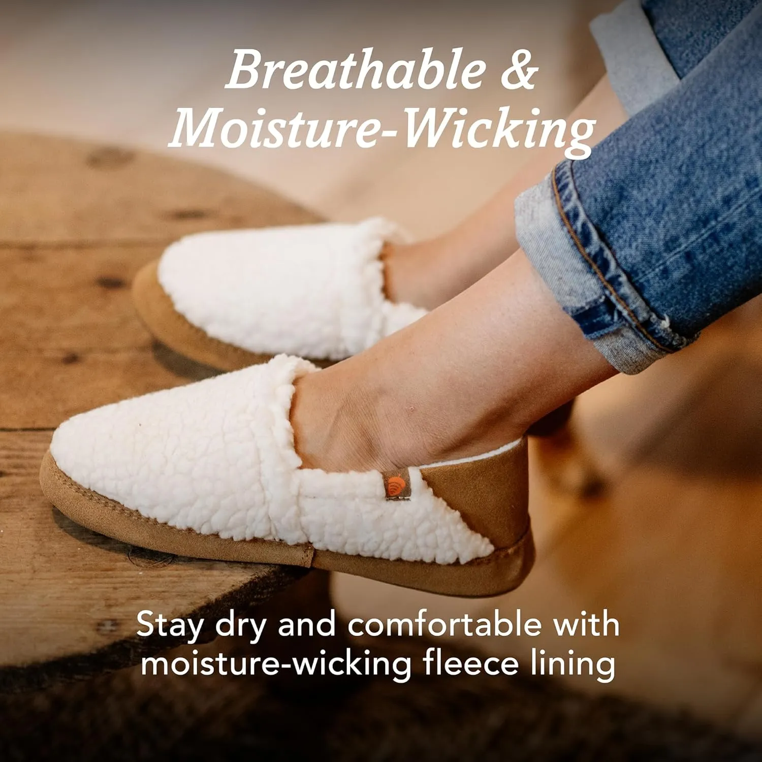 Acorn Women’s Moc Slippers with Comfortable Cloud-Like Feel, Soft and Cozy Uppers and Non-Slip Sole