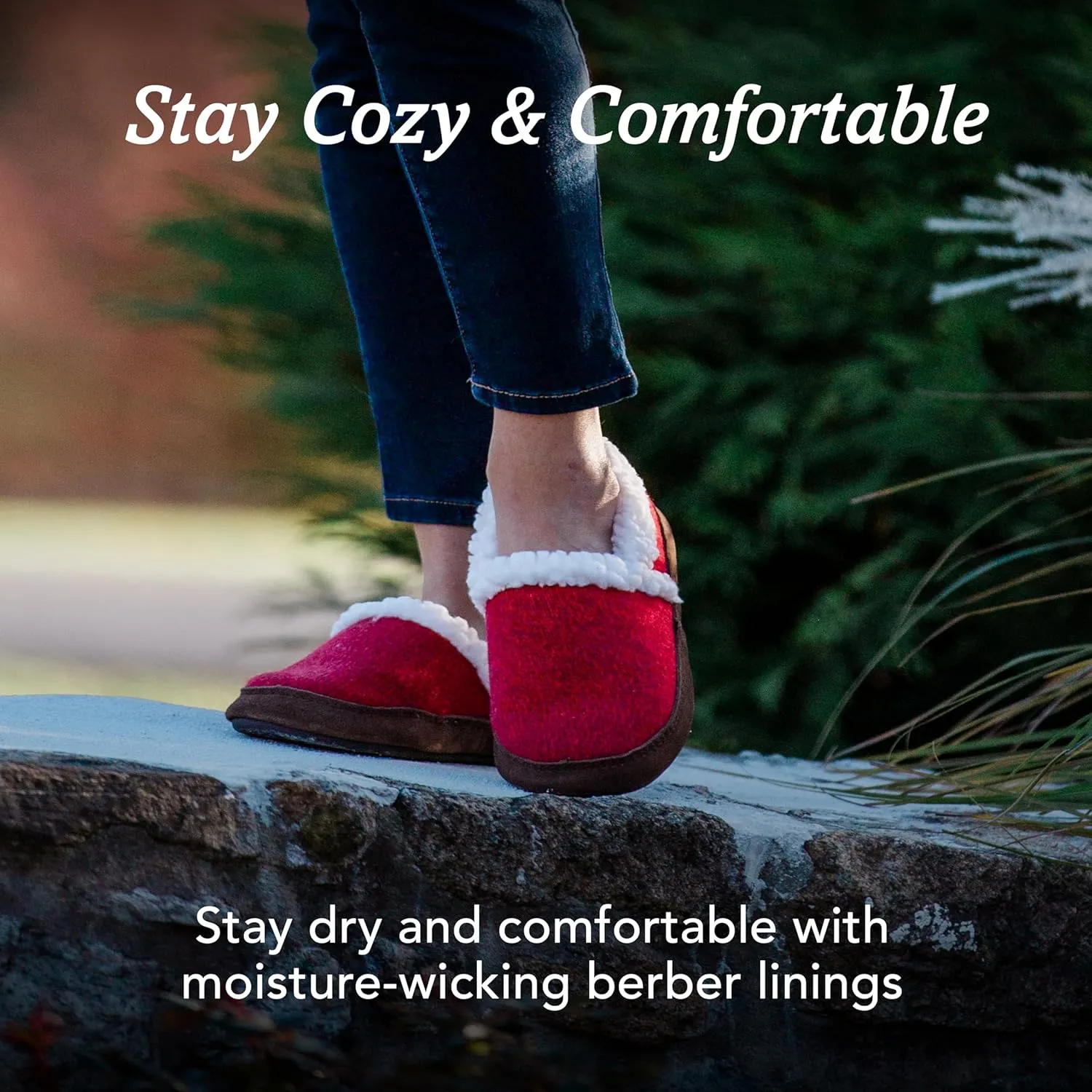 Acorn Women’s Moc Slippers with Comfortable Cloud-Like Feel, Soft and Cozy Uppers and Non-Slip Sole