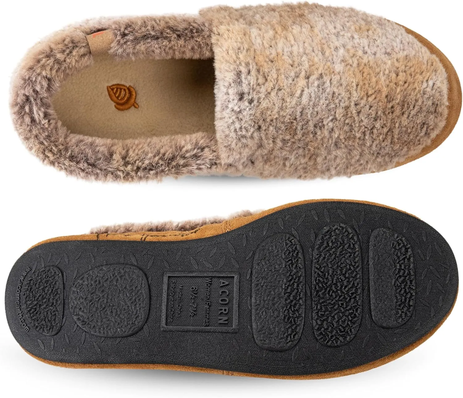 Acorn Women’s Moc Slippers with Comfortable Cloud-Like Feel, Soft and Cozy Uppers and Non-Slip Sole