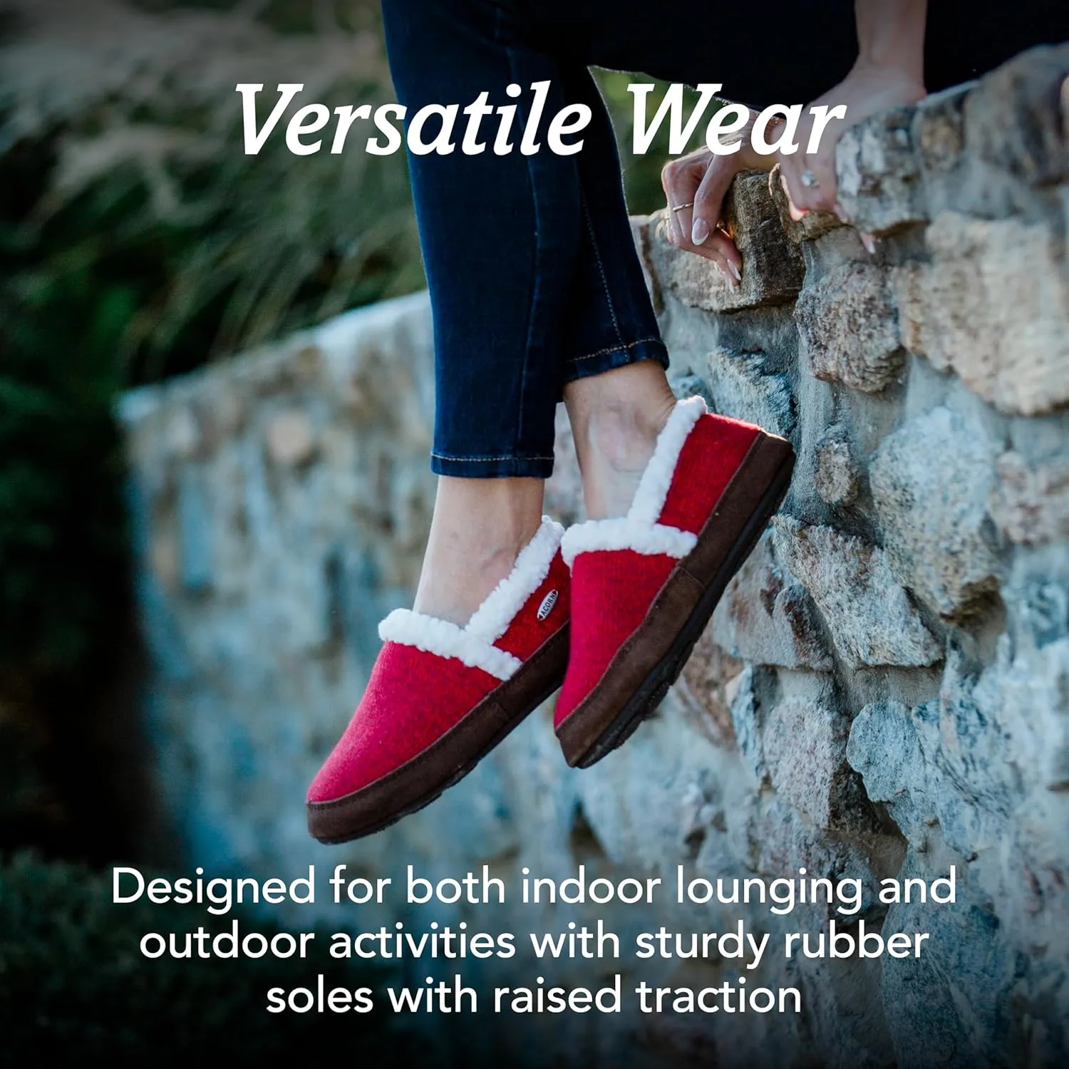 Acorn Women’s Moc Slippers with Comfortable Cloud-Like Feel, Soft and Cozy Uppers and Non-Slip Sole