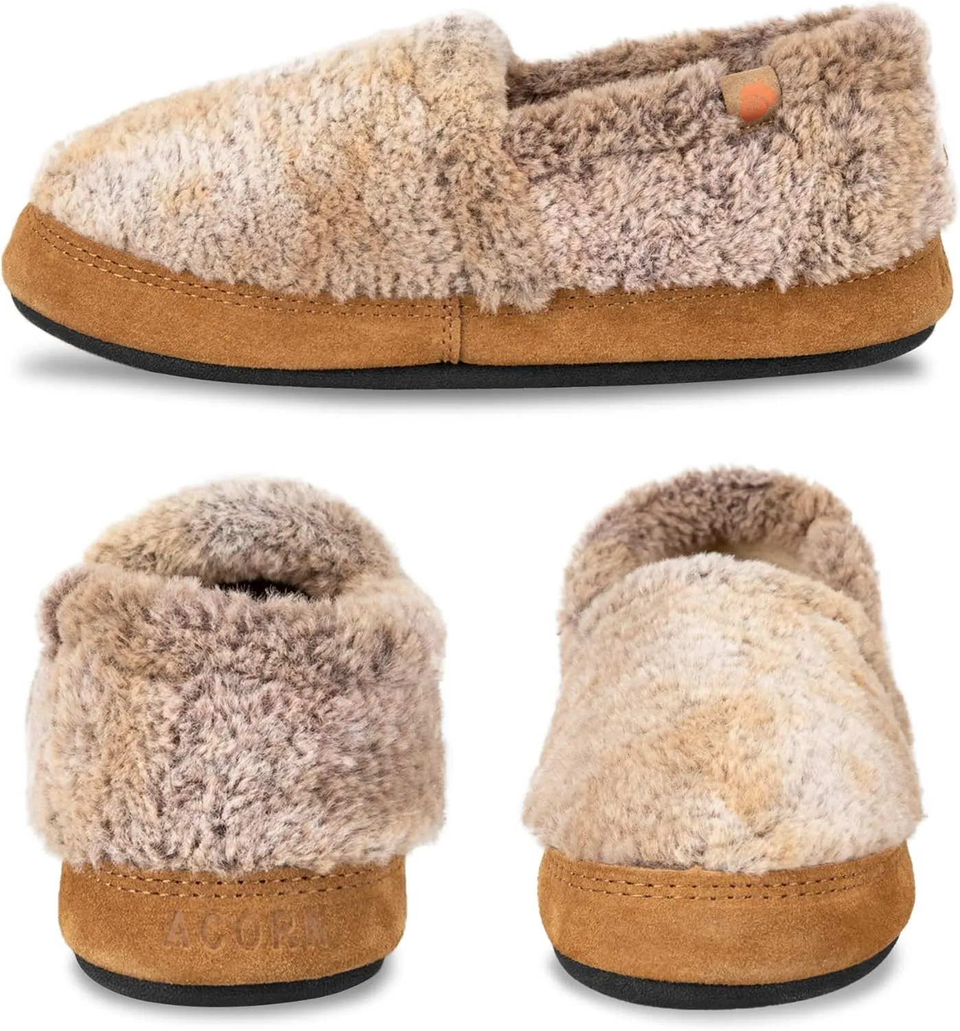 Acorn Women’s Moc Slippers with Comfortable Cloud-Like Feel, Soft and Cozy Uppers and Non-Slip Sole