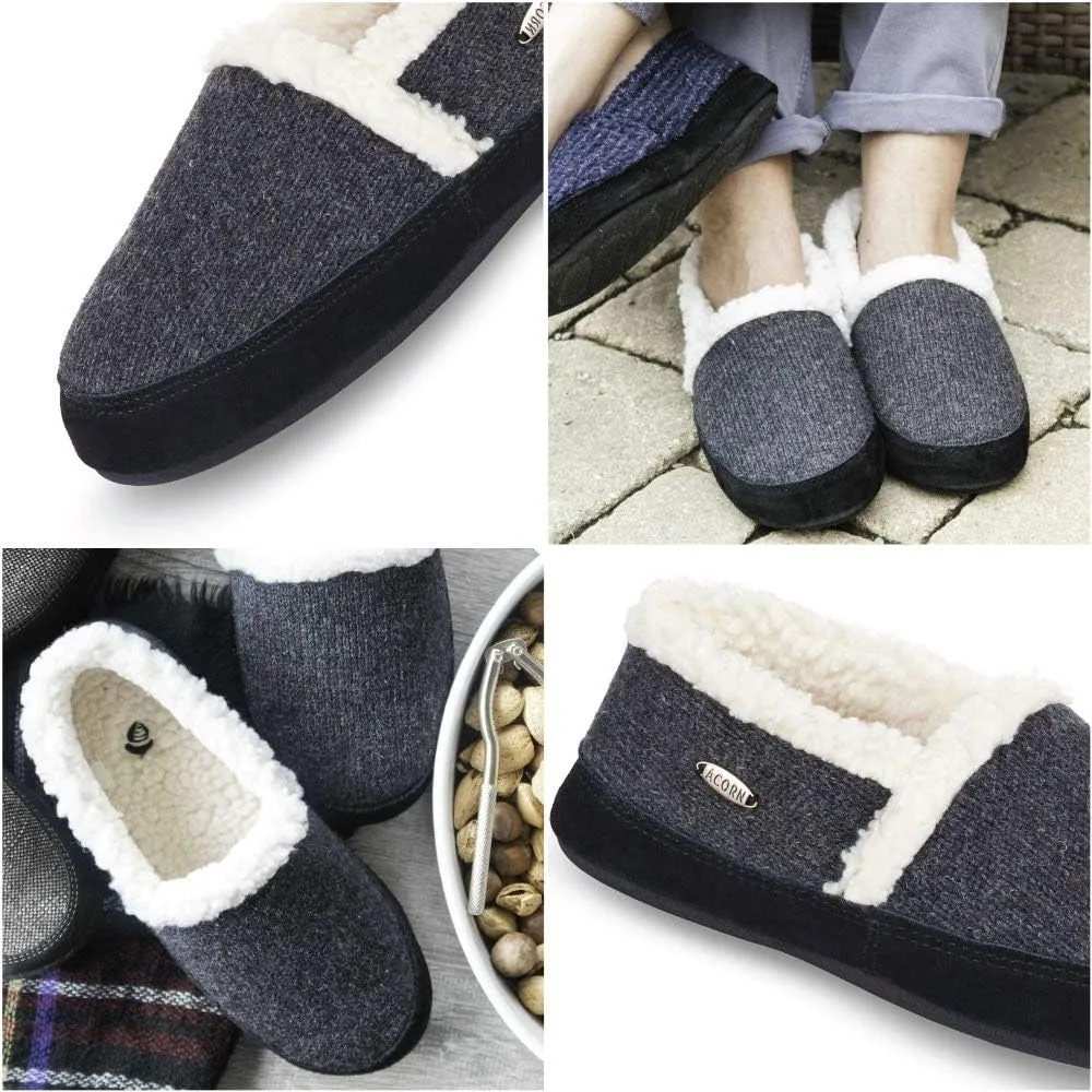 Acorn Women’s Moc Slippers with Comfortable Cloud-Like Feel, Soft and Cozy Uppers and Non-Slip Sole