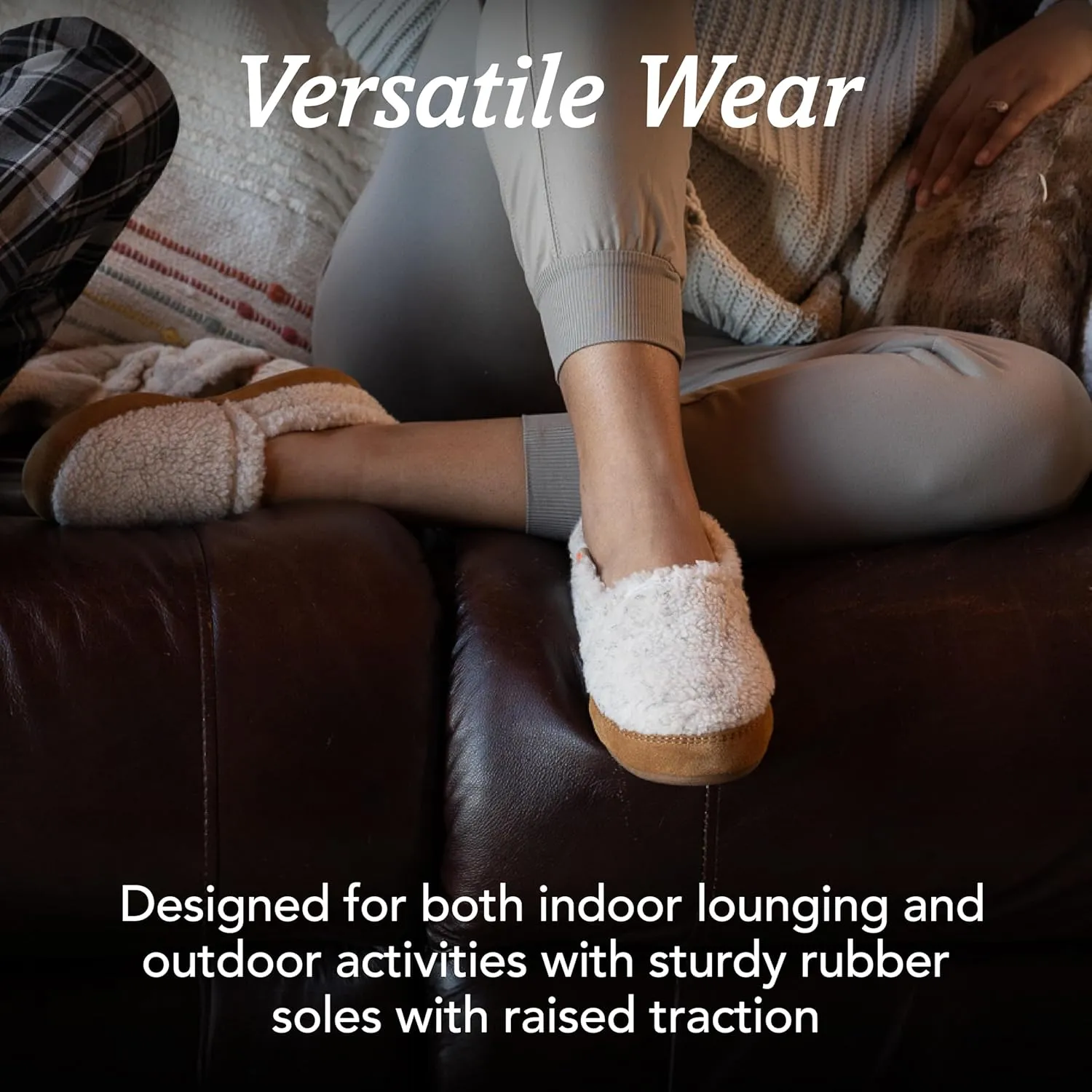 Acorn Women’s Moc Slippers with Comfortable Cloud-Like Feel, Soft and Cozy Uppers and Non-Slip Sole