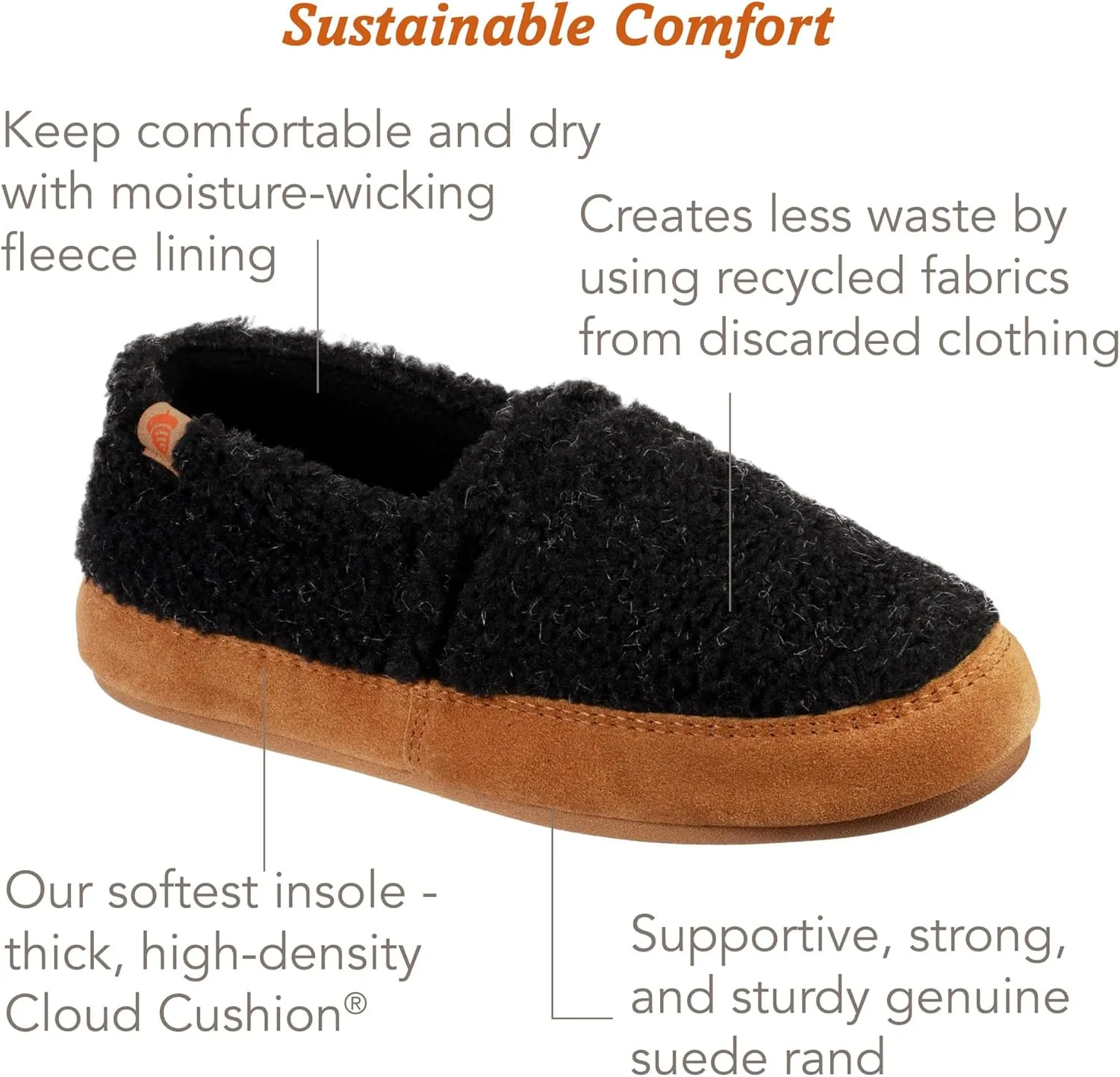 Acorn Women’s Moc Slippers with Comfortable Cloud-Like Feel, Soft and Cozy Uppers and Non-Slip Sole