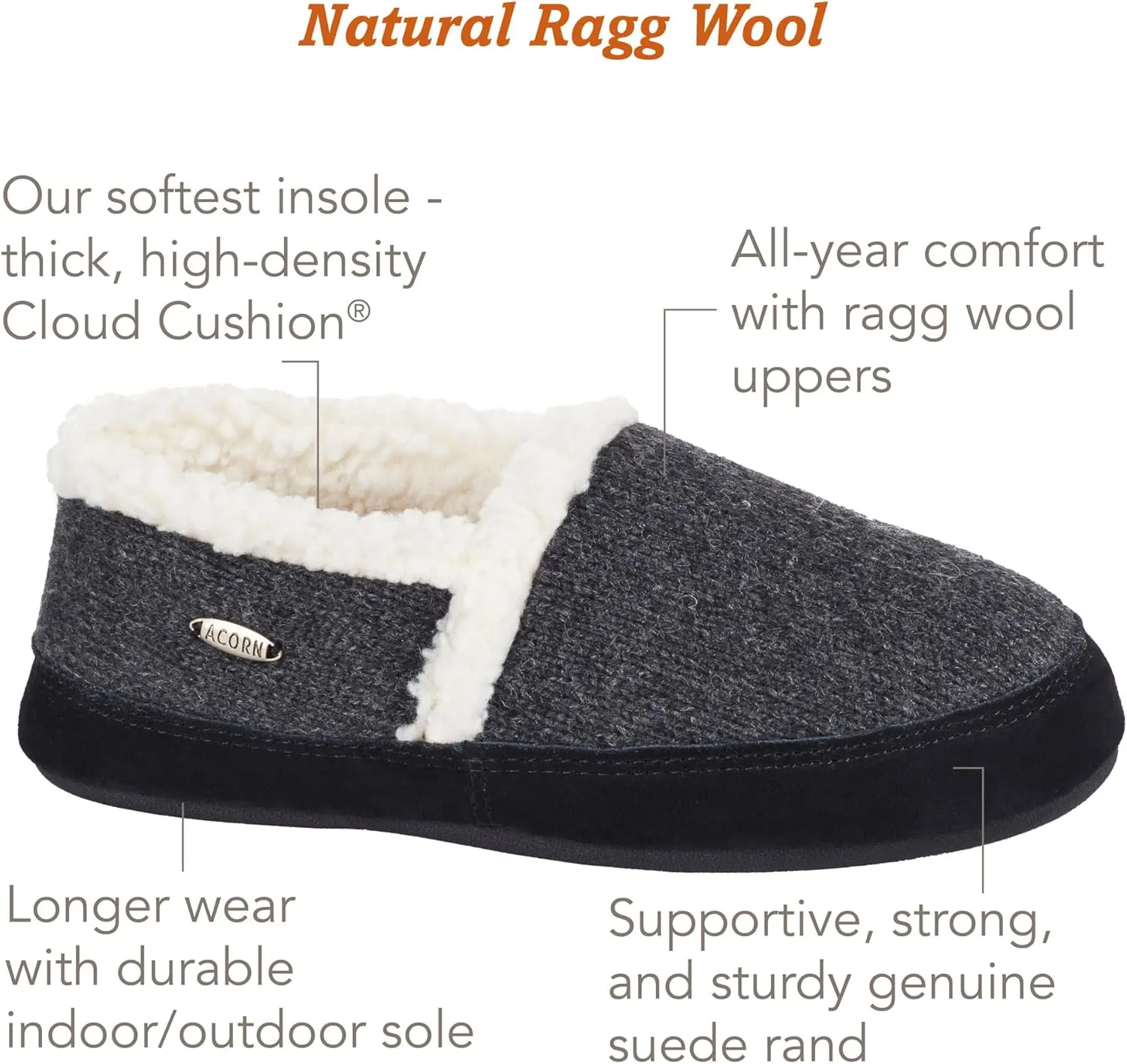 Acorn Women’s Moc Slippers with Comfortable Cloud-Like Feel, Soft and Cozy Uppers and Non-Slip Sole