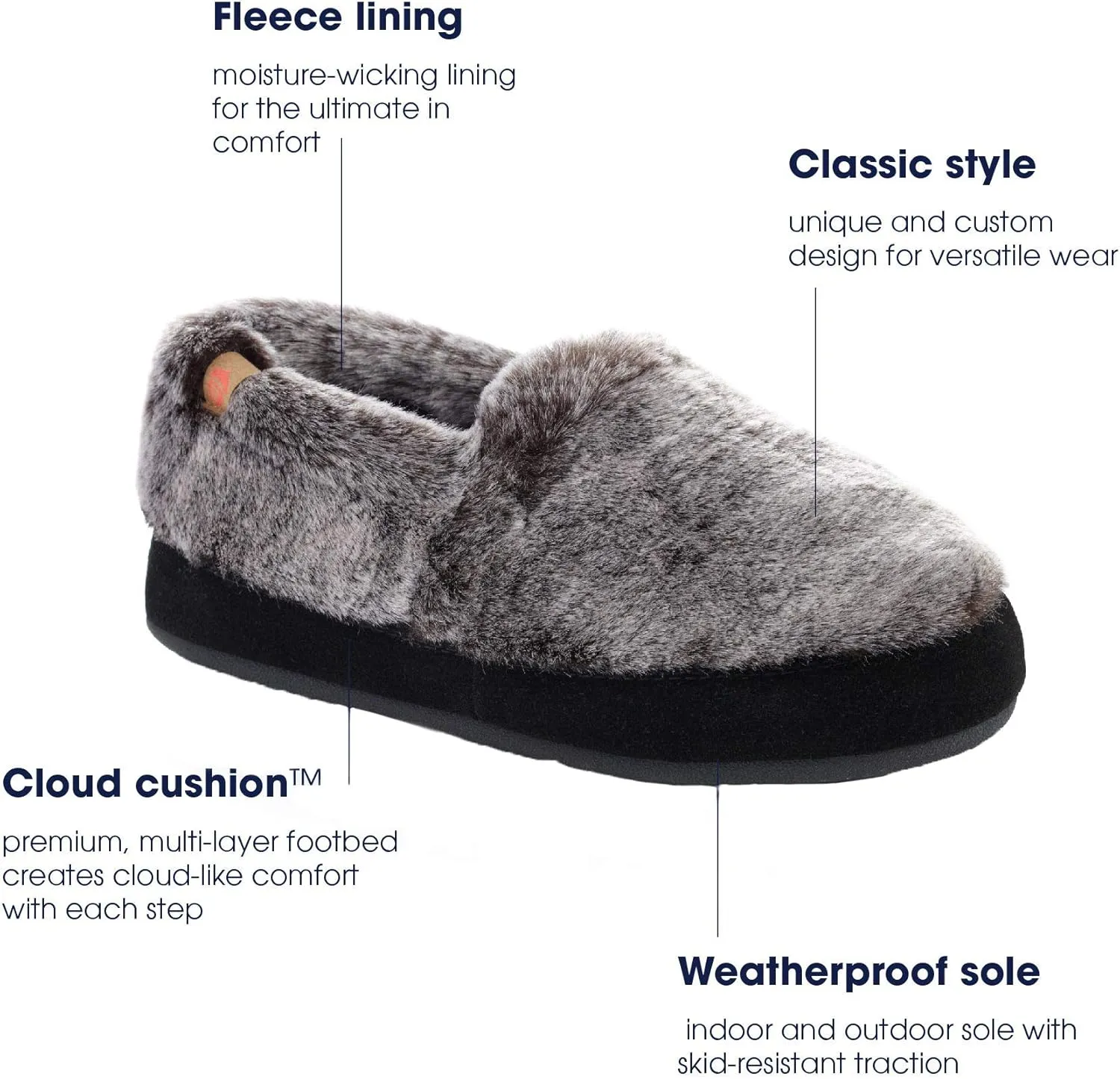 Acorn Women’s Moc Slippers with Comfortable Cloud-Like Feel, Soft and Cozy Uppers and Non-Slip Sole