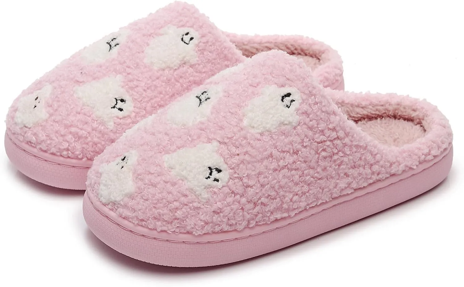 Afellicy Halloween Christmas Slippers Checkered Scuff for Women and Men Holiday Indoor Bedroom Fluffy Warm Fleece Slippers Winter Soft Cozy Home Non-Slip Soft Plush Slip-on Wool Lined House Shoes