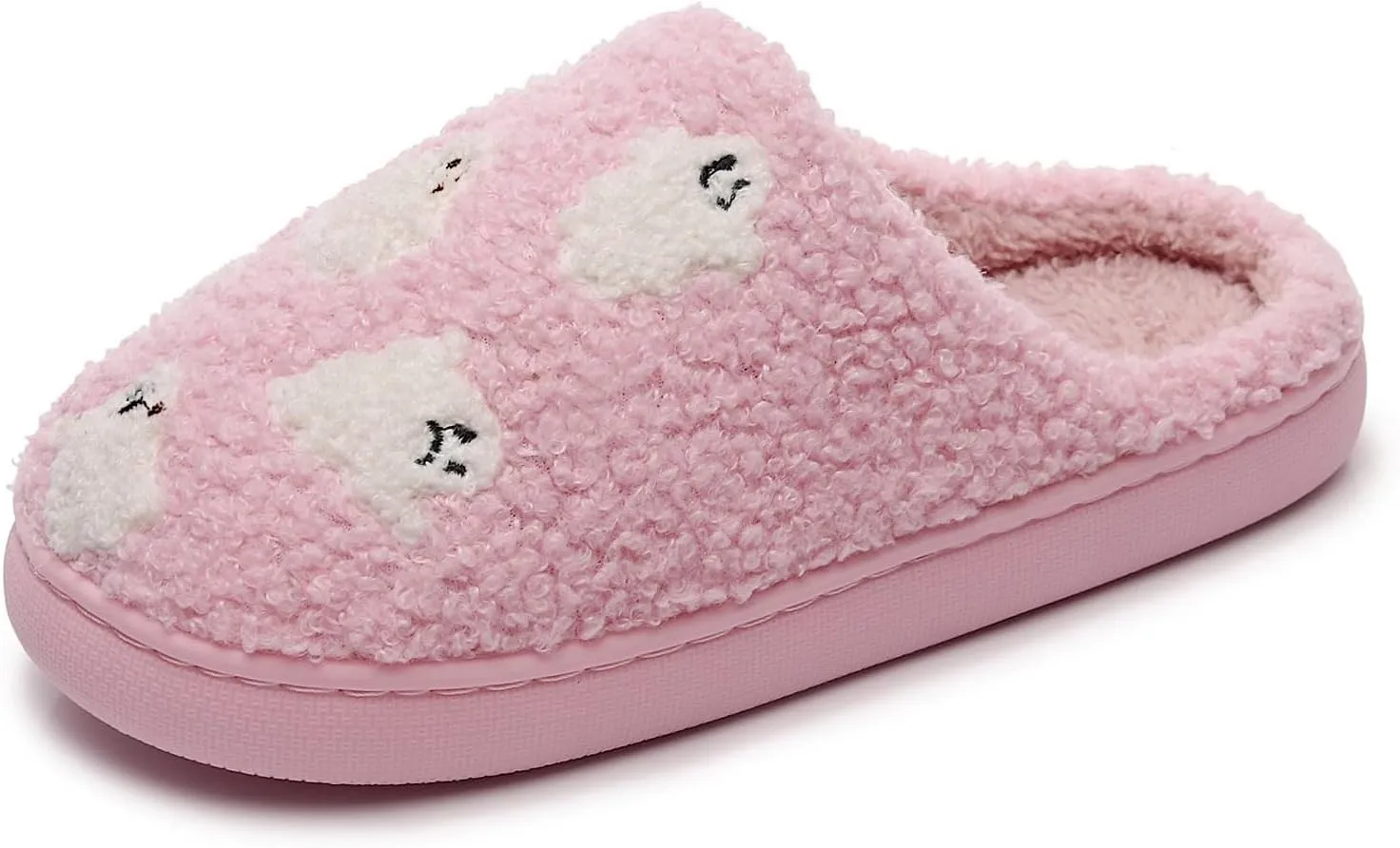 Afellicy Halloween Christmas Slippers Checkered Scuff for Women and Men Holiday Indoor Bedroom Fluffy Warm Fleece Slippers Winter Soft Cozy Home Non-Slip Soft Plush Slip-on Wool Lined House Shoes