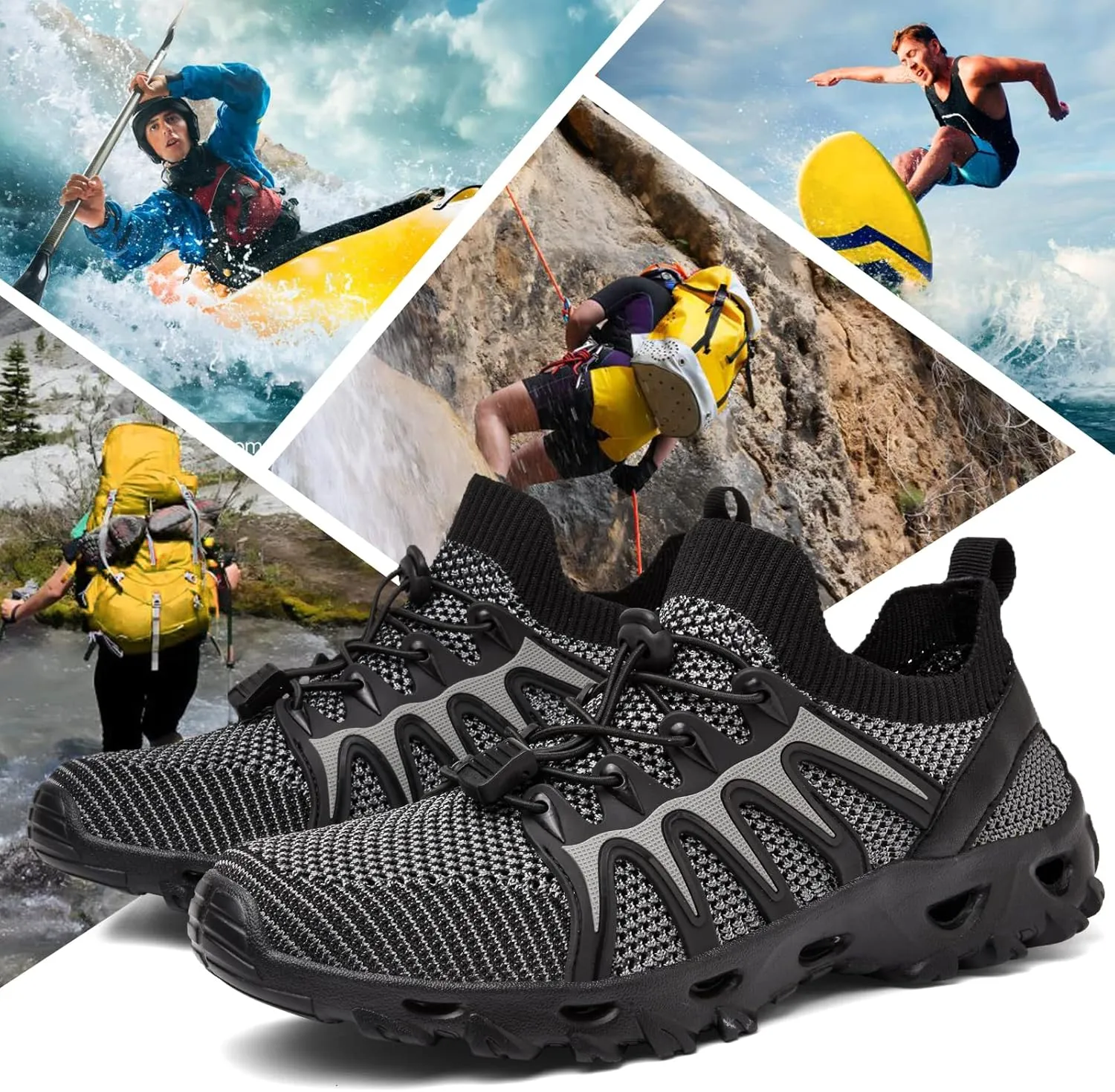 Alibress Water Shoes for Women Men Quick-Dry Aqua Shoes Men's Hiking Water Shoes Women's Beach Shoes Lightweight Water Sports Shoes for Swimming Fishing Kayaking