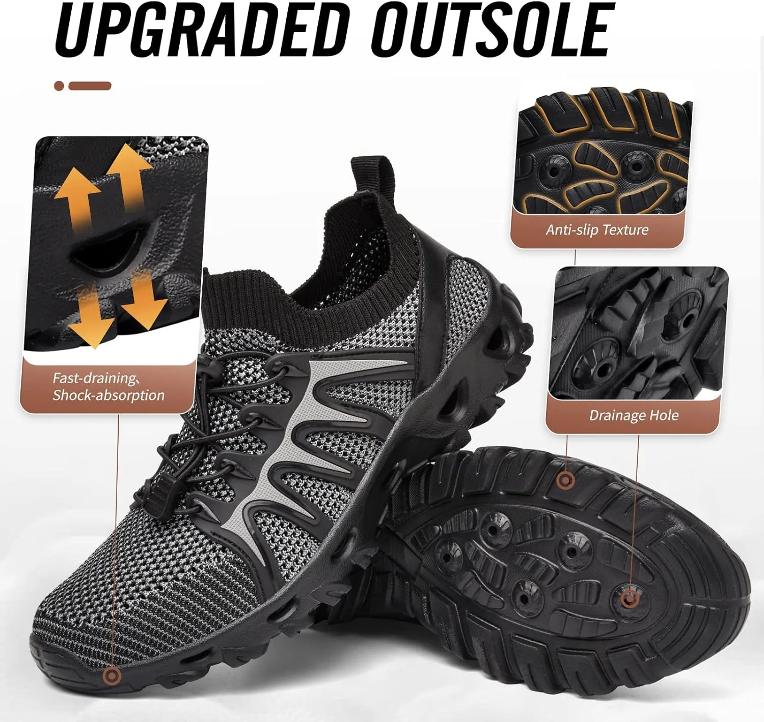 Alibress Water Shoes for Women Men Quick-Dry Aqua Shoes Men's Hiking Water Shoes Women's Beach Shoes Lightweight Water Sports Shoes for Swimming Fishing Kayaking