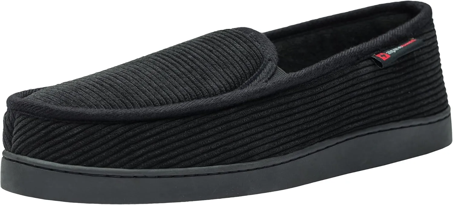 Alpine Swiss Steve Mens Wide Moccasin Slippers Memory Foam Slip On Indoor House Shoes