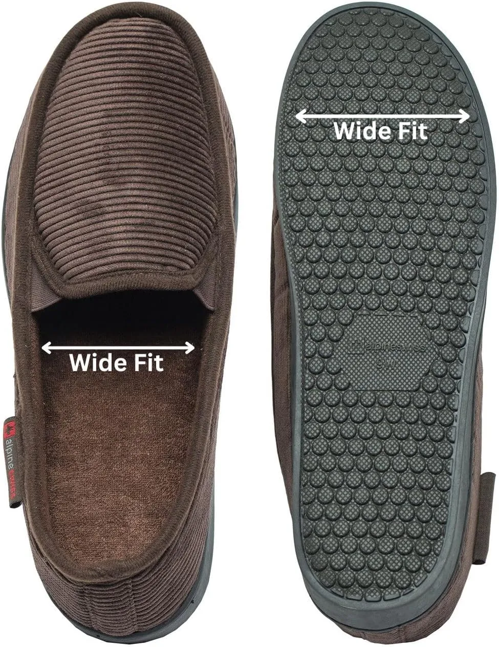 Alpine Swiss Steve Mens Wide Moccasin Slippers Memory Foam Slip On Indoor House Shoes