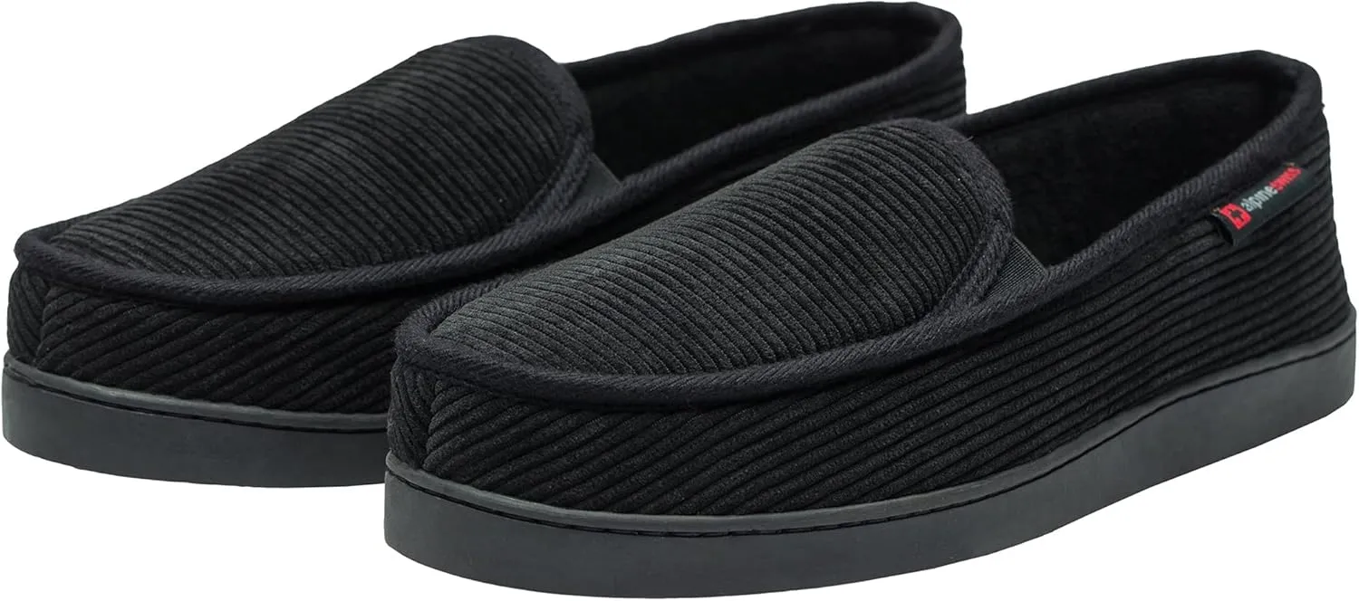 Alpine Swiss Steve Mens Wide Moccasin Slippers Memory Foam Slip On Indoor House Shoes