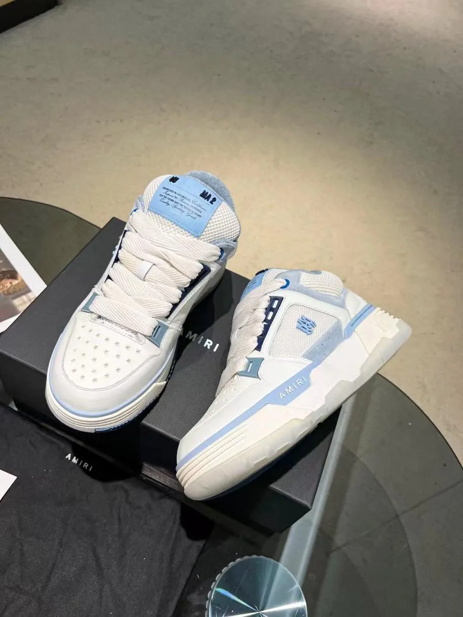 AMIRI || MA-1 IN WHITE AND BLUE SNEAKER