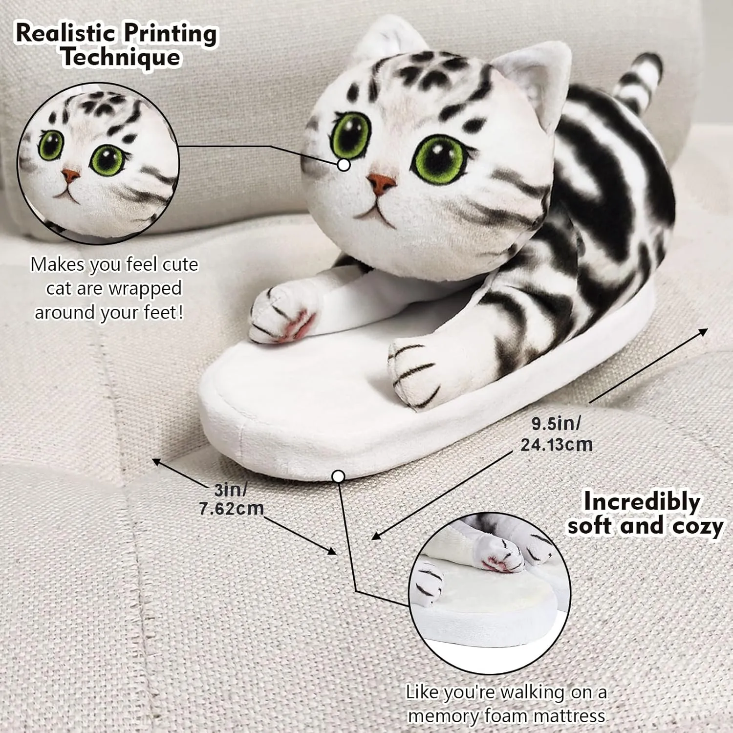 Animal Cute Slippers for Girls,Cat Slippers for Kids,Fuzzy Indoor House Slippers for Boys,Funny Birthday Cat Gifts for Cat Lovers