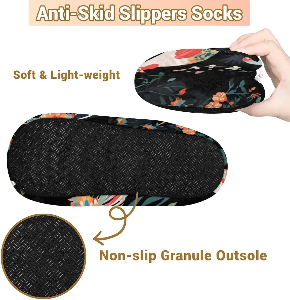 Animal Rooster Floral Soft Home Slippers for Women Lightweight Men's House Shoes Women's Slippers