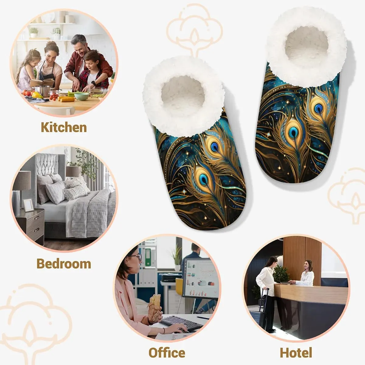 Animal Rooster Floral Soft Home Slippers for Women Lightweight Men's House Shoes Women's Slippers