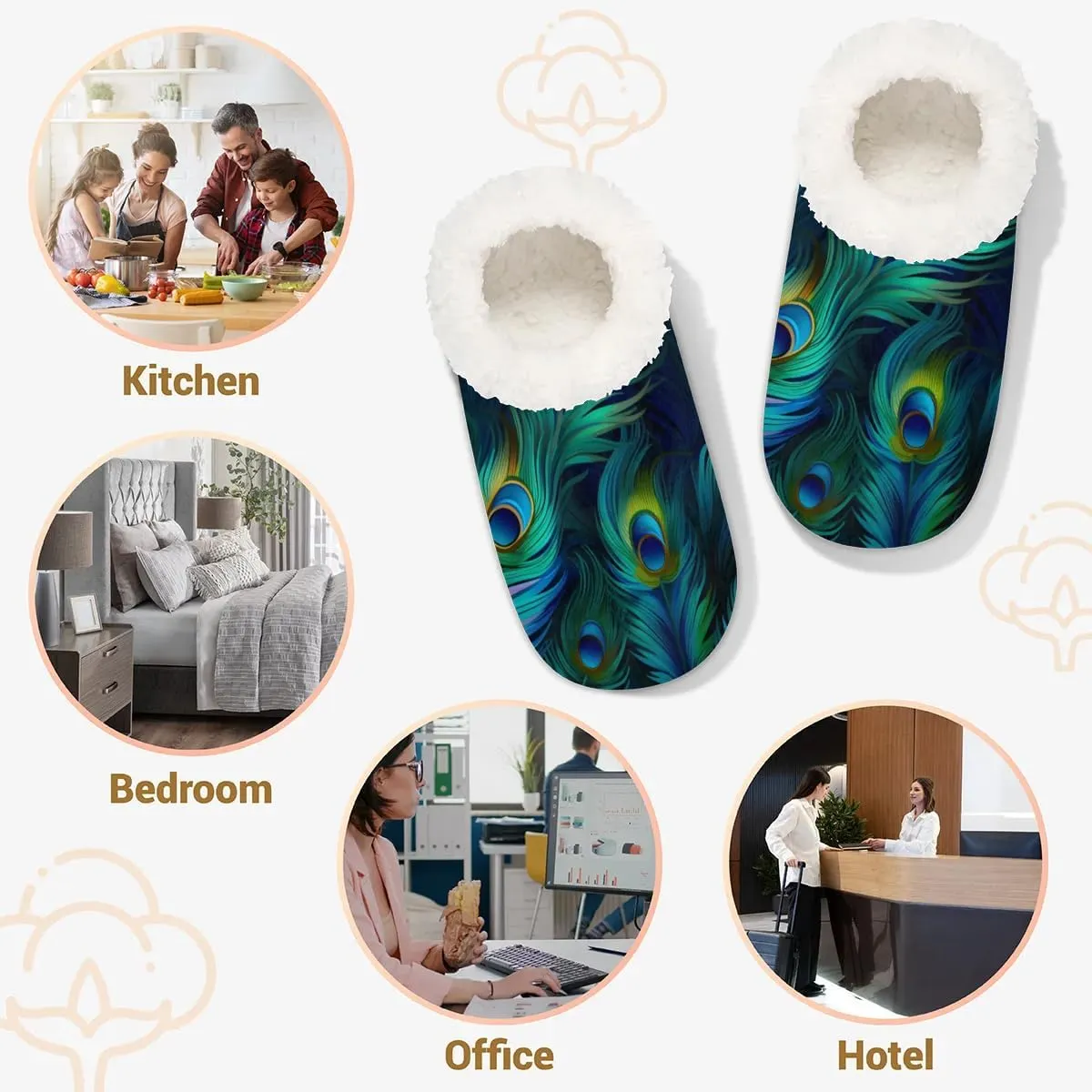 Animal Rooster Floral Soft Home Slippers for Women Lightweight Men's House Shoes Women's Slippers