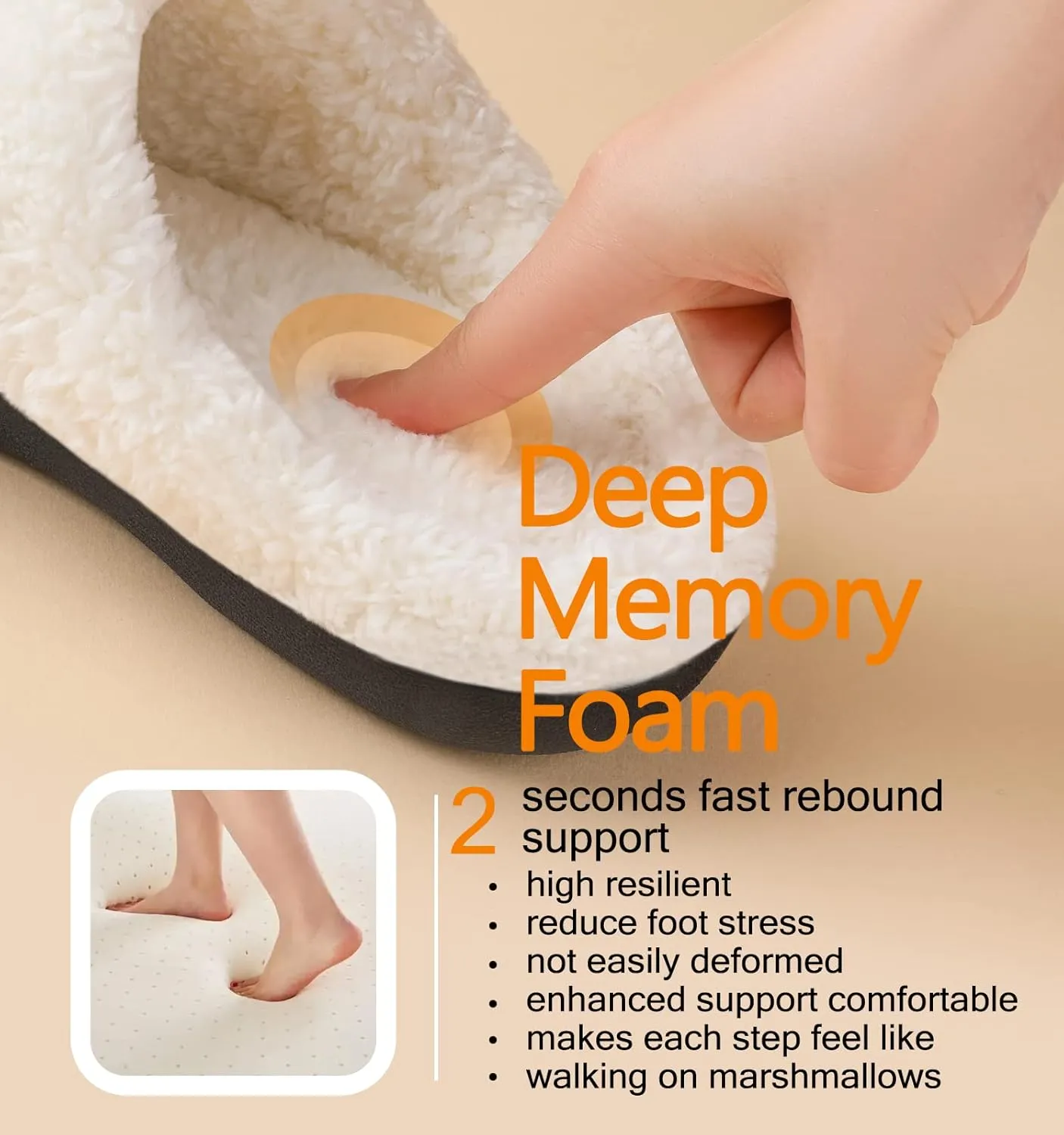 Ankis Womens Mens Slippers Memory Foam Comfort Wool-Like Plush Fleece Lined House Shoes for Indoor & Outdoor with Arch Support