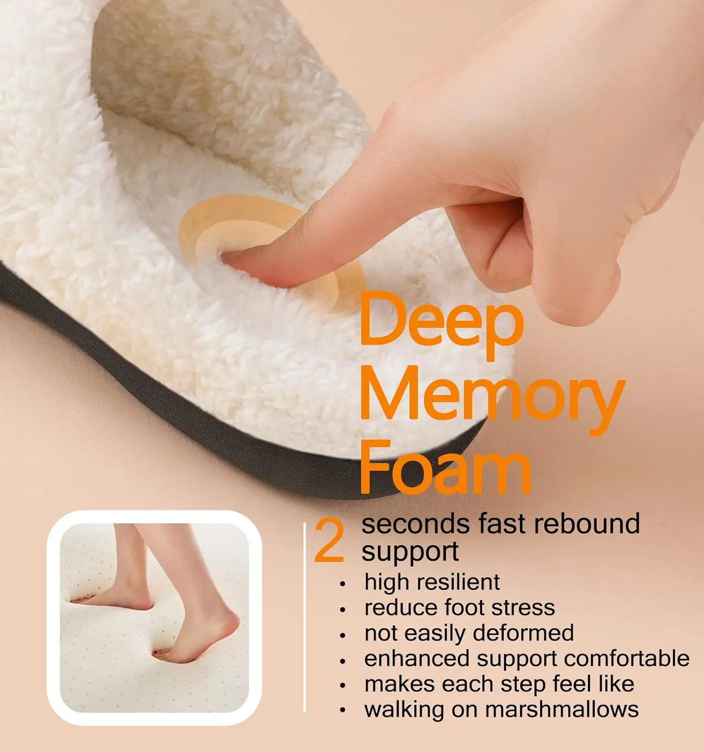 Ankis Womens Mens Slippers Memory Foam Comfort Wool-Like Plush Fleece Lined House Shoes for Indoor & Outdoor with Arch Support