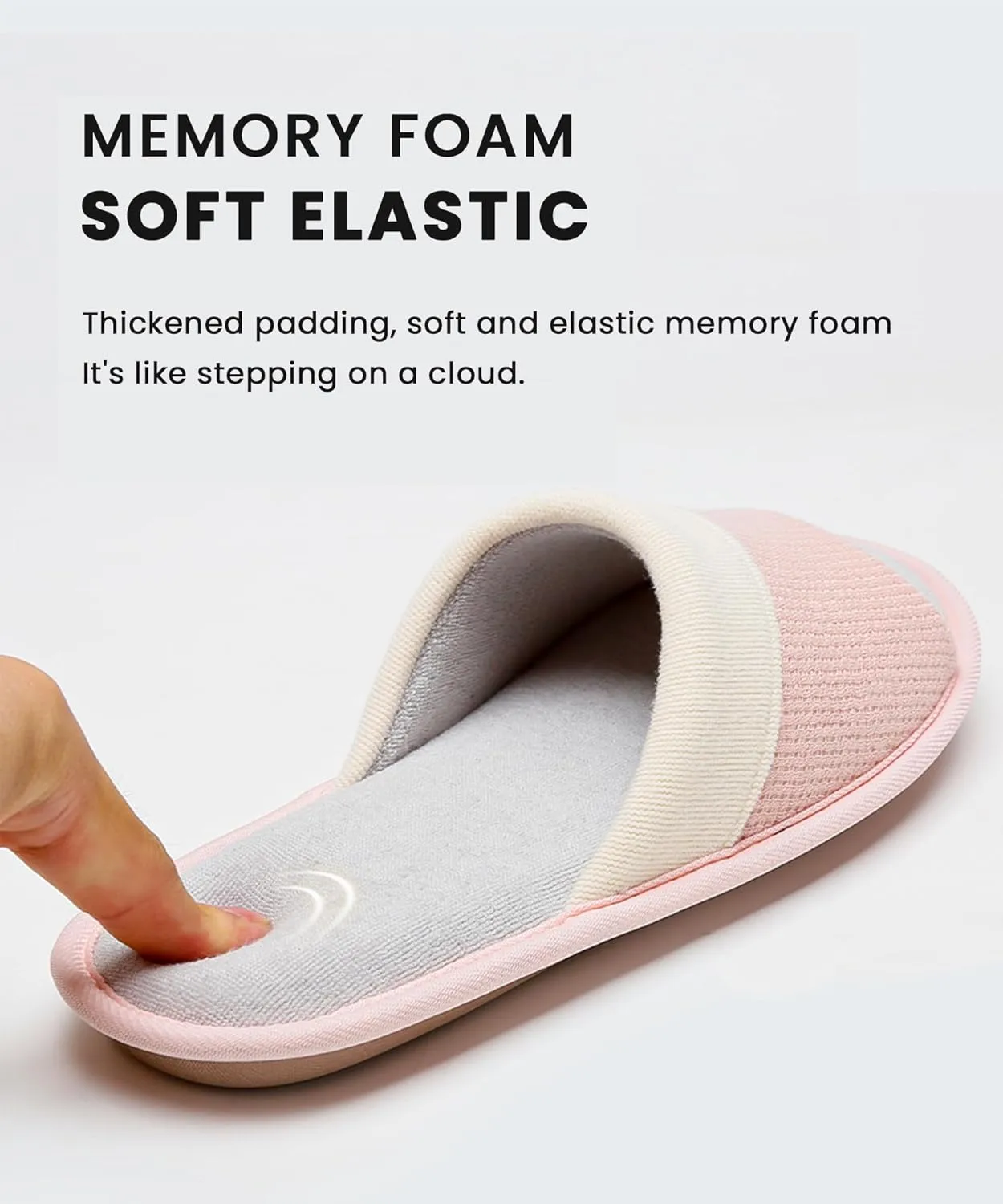 Anmerl House Slippers for Women and Men Soft Cotton Open Toe Memory Foam All Seasons Washable Home Bedroom Shoes Indoor Outdoor Slides