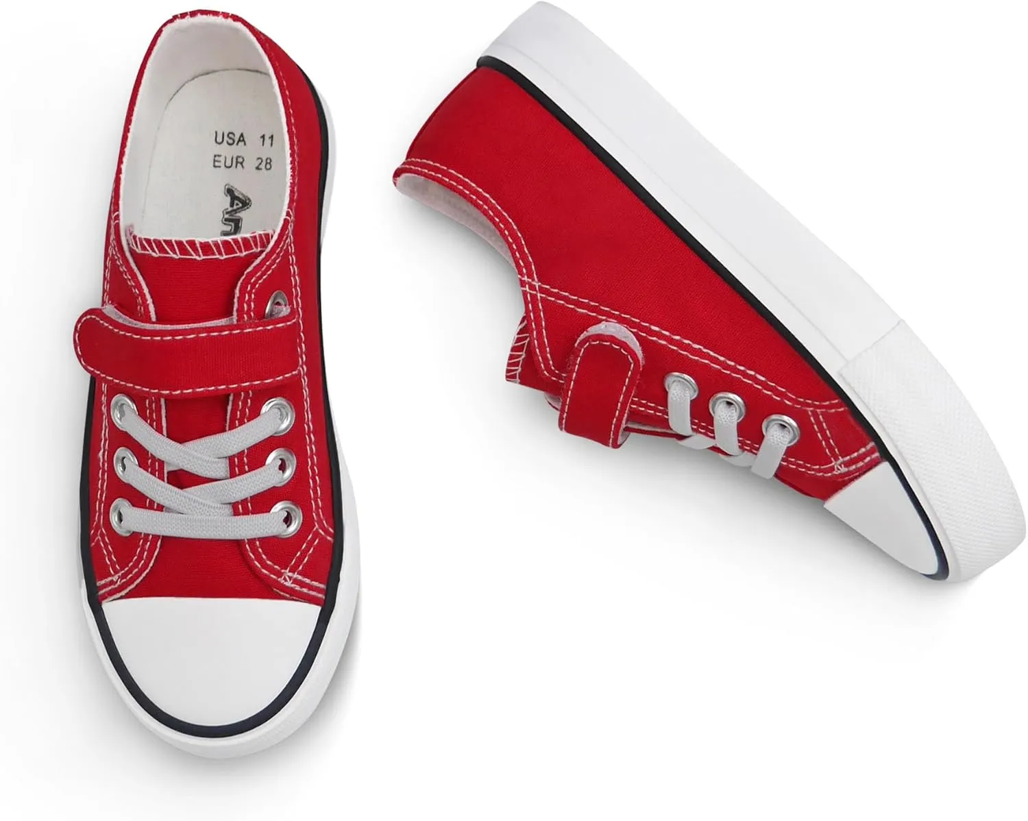 ANTLULU Boys and Girls Canvas Kid Shoes Adjustable Design Fashion Casual Sneakers