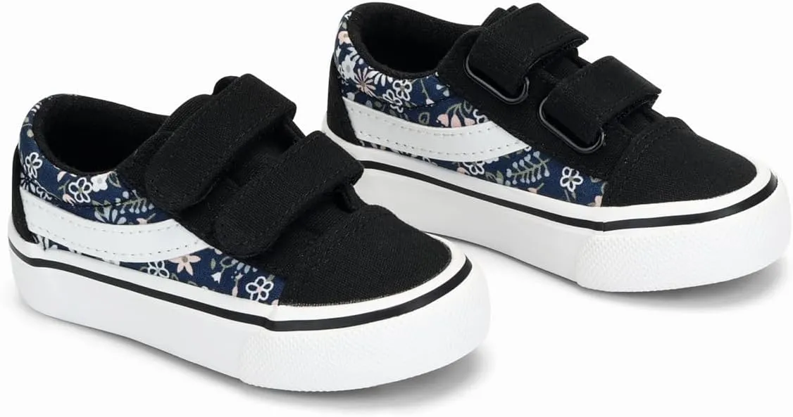 ANTLULU Boys and Girls Canvas Shoes Dual Adjustable Hook and Loop Classic Low Top Kids Sneakers