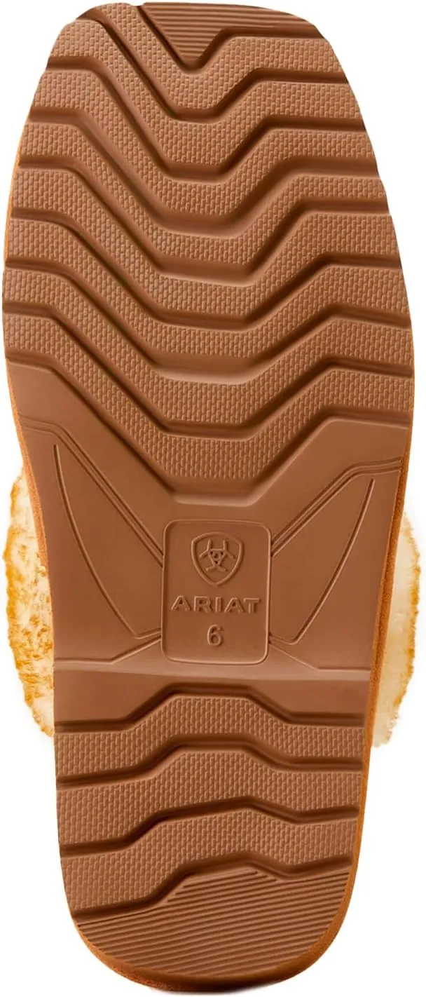 ARIAT Women's Jackie Square Toe Embossed Tooling Warm Soft Comfortable Genuine Full-grain Leather Slippers