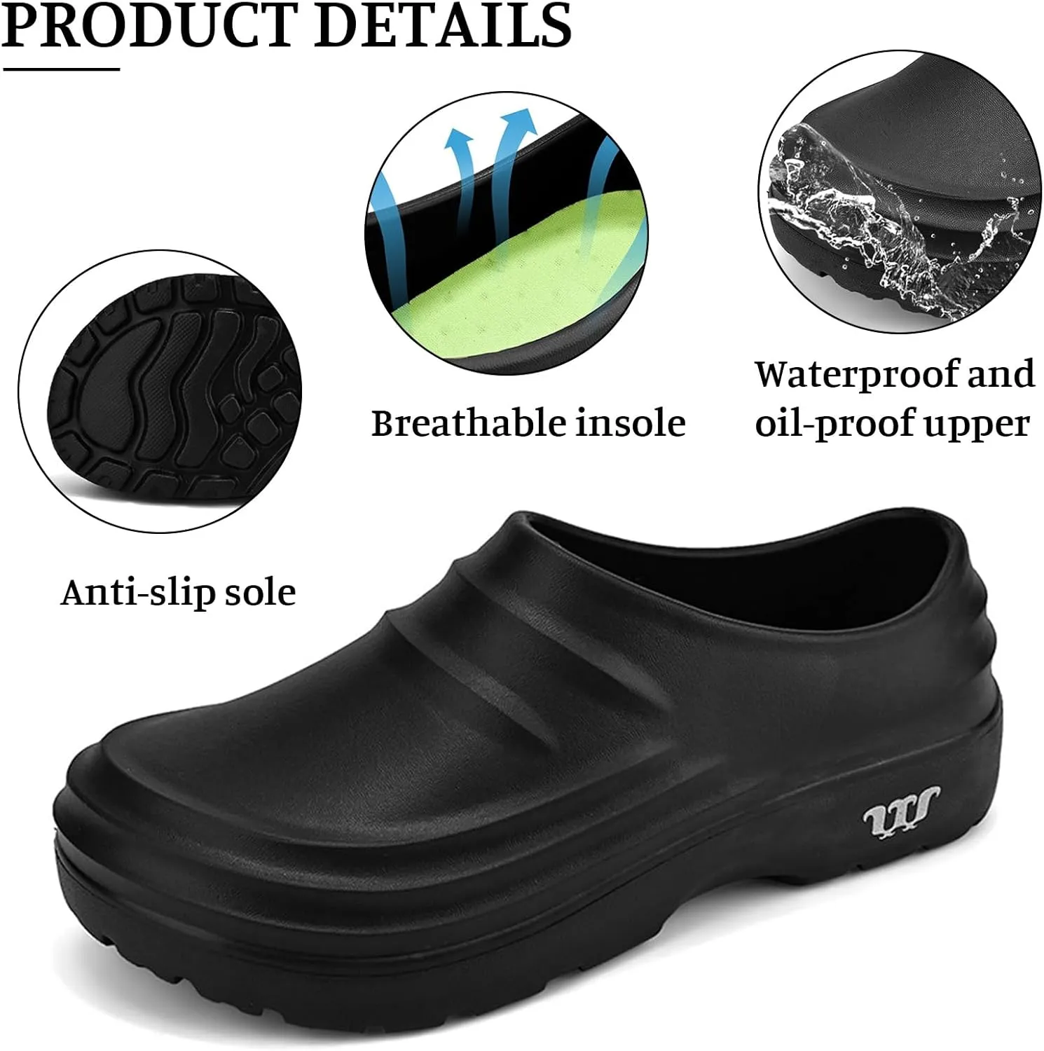 Armadillo Chef Shoes Non Slip Work Shoes for Men Women Clogs Comfortable Nursing Slip Resistant Work Shoe Lightweight Ideal for Kitchens Healthcare Gardening