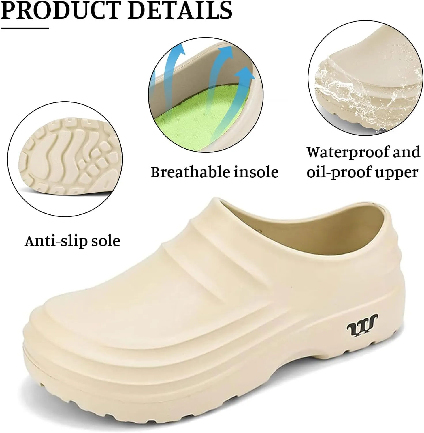 Armadillo Chef Shoes Non Slip Work Shoes for Men Women Clogs Comfortable Nursing Slip Resistant Work Shoe Lightweight Ideal for Kitchens Healthcare Gardening